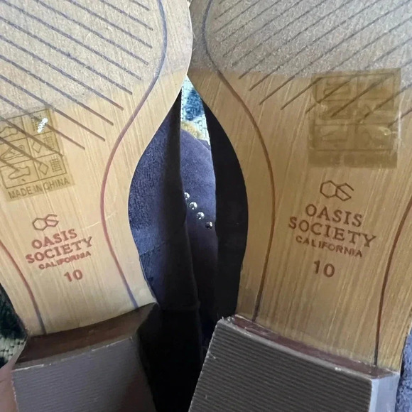 Oasis Society Phoenix Boots Size 10 Brown‎ Studded Heeled NWOT Faux Suede - Picture 6 of 11